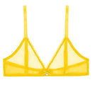 Women sexy underwear mesh See Through lingerie plus size Bra Black white Beige mint green lemon yellow women underwear CYHWR