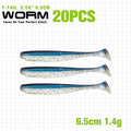 TSURINOYA NEW Fishing Lures T Tail Wrom 55mm 65mm 75mm 88mm Add Odor Attractant  Bass Artificial Soft Bait