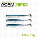 TSURINOYA NEW Fishing Lures T Tail Wrom 55mm 65mm 75mm 88mm Add Odor Attractant  Bass Artificial Soft Bait