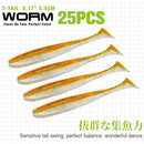 TSURINOYA NEW Fishing Lures T Tail Wrom 55mm 65mm 75mm 88mm Add Odor Attractant  Bass Artificial Soft Bait