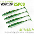 TSURINOYA NEW Fishing Lures T Tail Wrom 55mm 65mm 75mm 88mm Add Odor Attractant  Bass Artificial Soft Bait