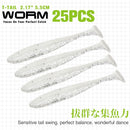TSURINOYA NEW Fishing Lures T Tail Wrom 55mm 65mm 75mm 88mm Add Odor Attractant  Bass Artificial Soft Bait