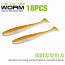 TSURINOYA NEW Fishing Lures T Tail Wrom 55mm 65mm 75mm 88mm Add Odor Attractant  Bass Artificial Soft Bait