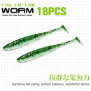 TSURINOYA NEW Fishing Lures T Tail Wrom 55mm 65mm 75mm 88mm Add Odor Attractant  Bass Artificial Soft Bait