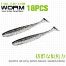 TSURINOYA NEW Fishing Lures T Tail Wrom 55mm 65mm 75mm 88mm Add Odor Attractant  Bass Artificial Soft Bait