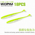 TSURINOYA NEW Fishing Lures T Tail Wrom 55mm 65mm 75mm 88mm Add Odor Attractant  Bass Artificial Soft Bait