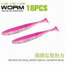 TSURINOYA NEW Fishing Lures T Tail Wrom 55mm 65mm 75mm 88mm Add Odor Attractant  Bass Artificial Soft Bait