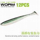 TSURINOYA NEW Fishing Lures T Tail Wrom 55mm 65mm 75mm 88mm Add Odor Attractant  Bass Artificial Soft Bait