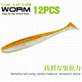TSURINOYA NEW Fishing Lures T Tail Wrom 55mm 65mm 75mm 88mm Add Odor Attractant  Bass Artificial Soft Bait