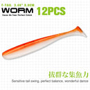 TSURINOYA NEW Fishing Lures T Tail Wrom 55mm 65mm 75mm 88mm Add Odor Attractant  Bass Artificial Soft Bait