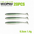 TSURINOYA NEW Fishing Lures T Tail Wrom 55mm 65mm 75mm 88mm Add Odor Attractant  Bass Artificial Soft Bait