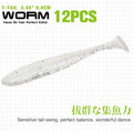 TSURINOYA NEW Fishing Lures T Tail Wrom 55mm 65mm 75mm 88mm Add Odor Attractant  Bass Artificial Soft Bait