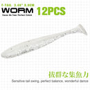 TSURINOYA NEW Fishing Lures T Tail Wrom 55mm 65mm 75mm 88mm Add Odor Attractant  Bass Artificial Soft Bait