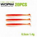 TSURINOYA NEW Fishing Lures T Tail Wrom 55mm 65mm 75mm 88mm Add Odor Attractant  Bass Artificial Soft Bait