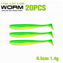 TSURINOYA NEW Fishing Lures T Tail Wrom 55mm 65mm 75mm 88mm Add Odor Attractant  Bass Artificial Soft Bait