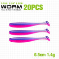 TSURINOYA NEW Fishing Lures T Tail Wrom 55mm 65mm 75mm 88mm Add Odor Attractant  Bass Artificial Soft Bait