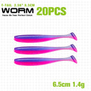 TSURINOYA NEW Fishing Lures T Tail Wrom 55mm 65mm 75mm 88mm Add Odor Attractant  Bass Artificial Soft Bait