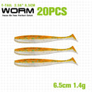 TSURINOYA NEW Fishing Lures T Tail Wrom 55mm 65mm 75mm 88mm Add Odor Attractant  Bass Artificial Soft Bait