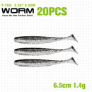 TSURINOYA NEW Fishing Lures T Tail Wrom 55mm 65mm 75mm 88mm Add Odor Attractant  Bass Artificial Soft Bait