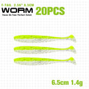 TSURINOYA NEW Fishing Lures T Tail Wrom 55mm 65mm 75mm 88mm Add Odor Attractant  Bass Artificial Soft Bait