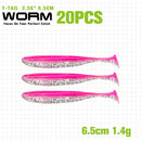 TSURINOYA NEW Fishing Lures T Tail Wrom 55mm 65mm 75mm 88mm Add Odor Attractant  Bass Artificial Soft Bait