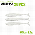 TSURINOYA NEW Fishing Lures T Tail Wrom 55mm 65mm 75mm 88mm Add Odor Attractant  Bass Artificial Soft Bait