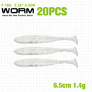 TSURINOYA NEW Fishing Lures T Tail Wrom 55mm 65mm 75mm 88mm Add Odor Attractant  Bass Artificial Soft Bait