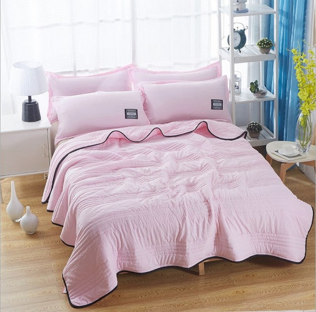 Twin king Queen Size Solid pink Summer Quilt Blanket Comforter Bed Cover Quilting simple Home textile bedclothes