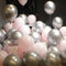 12pcs/lot Pink Latex Balloon Chrome Red Hot Pink Silver Metal Balloon Baby Shower Birthday Party Wedding Decorations Air Globos