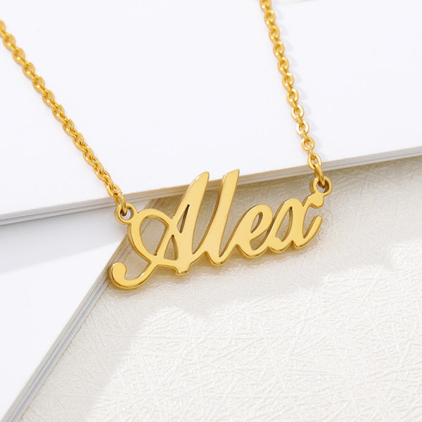 Fashion Custom Name Pendant Necklaces Cursive Arabic Crown Heart Nameplate Necklaces Choker Stainless Steel Bijoux Party Gifts