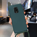 Liquid Silicone Lanyard Case For Redmi Note 10 Pro K40 Note 9 8 Mi Poco X3 Pro Mi 11 Mi 10T Pro Case Neck Strap Rope Cord Cover