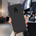 Liquid Silicone Lanyard Case For Redmi Note 10 Pro K40 Note 9 8 Mi Poco X3 Pro Mi 11 Mi 10T Pro Case Neck Strap Rope Cord Cover