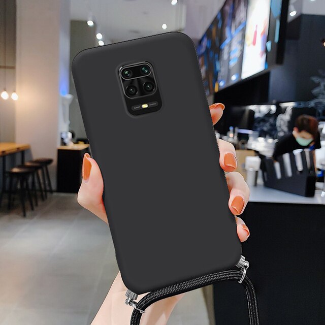 Liquid Silicone Lanyard Case For Redmi Note 10 Pro K40 Note 9 8 Mi Poco X3 Pro Mi 11 Mi 10T Pro Case Neck Strap Rope Cord Cover