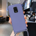 Liquid Silicone Lanyard Case For Redmi Note 10 Pro K40 Note 9 8 Mi Poco X3 Pro Mi 11 Mi 10T Pro Case Neck Strap Rope Cord Cover
