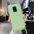 Liquid Silicone Lanyard Case For Redmi Note 10 Pro K40 Note 9 8 Mi Poco X3 Pro Mi 11 Mi 10T Pro Case Neck Strap Rope Cord Cover