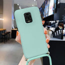 Liquid Silicone Lanyard Case For Redmi Note 10 Pro K40 Note 9 8 Mi Poco X3 Pro Mi 11 Mi 10T Pro Case Neck Strap Rope Cord Cover