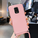 Liquid Silicone Lanyard Case For Redmi Note 10 Pro K40 Note 9 8 Mi Poco X3 Pro Mi 11 Mi 10T Pro Case Neck Strap Rope Cord Cover