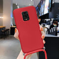 Liquid Silicone Lanyard Case For Redmi Note 10 Pro K40 Note 9 8 Mi Poco X3 Pro Mi 11 Mi 10T Pro Case Neck Strap Rope Cord Cover