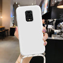 Liquid Silicone Lanyard Case For Redmi Note 10 Pro K40 Note 9 8 Mi Poco X3 Pro Mi 11 Mi 10T Pro Case Neck Strap Rope Cord Cover