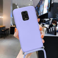 Liquid Silicone Lanyard Case For Redmi Note 10 Pro K40 Note 9 8 Mi Poco X3 Pro Mi 11 Mi 10T Pro Case Neck Strap Rope Cord Cover