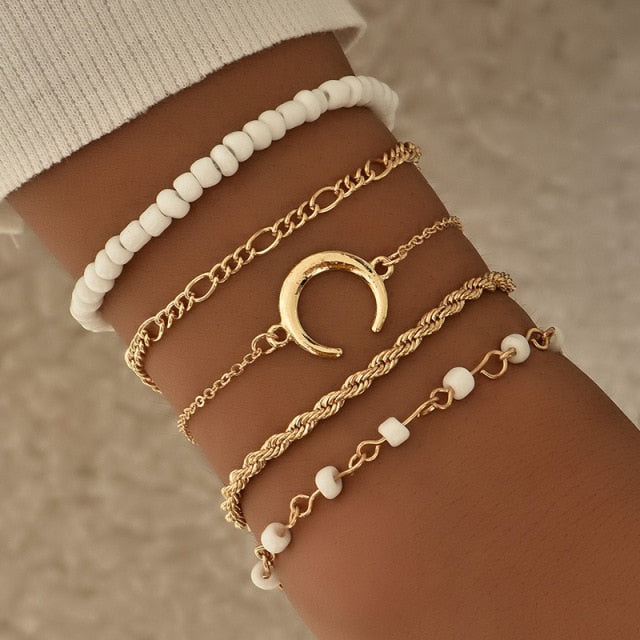 YWZIXLN 2020 Boho Engraved Geometry  Chain Cute Crystal Snak Bracelet Accessories Best Gift For Women Wholesale B008