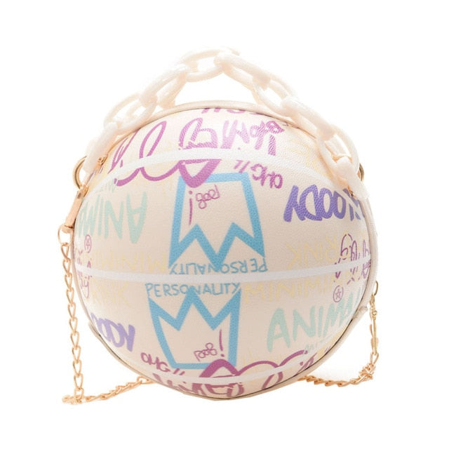 Personality Basketball Purses For Teenagers Women Shoulder Bags Crossbody Chain Hand Bags Female Leather Pink Bag Small Totes