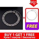 New Fashion Chunky Metal Chain Anklet For Women Men Rhinestone Gold Silver Color Cuban Foot Bracelet Punk Hip Hop Rock Jewelry