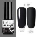 LILYCUTE Glitter Nail Gel Polish  Nail Color Glitter Sequins Matte Effect Gel Long Lasting Base Top Coat Nail Art