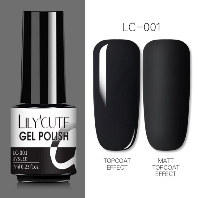LILYCUTE Glitter Nail Gel Polish  Nail Color Glitter Sequins Matte Effect Gel Long Lasting Base Top Coat Nail Art