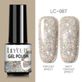 LILYCUTE Glitter Nail Gel Polish  Nail Color Glitter Sequins Matte Effect Gel Long Lasting Base Top Coat Nail Art