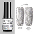 LILYCUTE Glitter Nail Gel Polish  Nail Color Glitter Sequins Matte Effect Gel Long Lasting Base Top Coat Nail Art