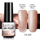 LILYCUTE Glitter Nail Gel Polish  Nail Color Glitter Sequins Matte Effect Gel Long Lasting Base Top Coat Nail Art