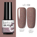 LILYCUTE Glitter Nail Gel Polish  Nail Color Glitter Sequins Matte Effect Gel Long Lasting Base Top Coat Nail Art