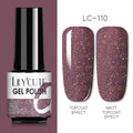 LILYCUTE Glitter Nail Gel Polish  Nail Color Glitter Sequins Matte Effect Gel Long Lasting Base Top Coat Nail Art